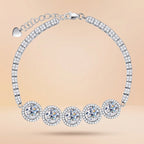 Sterling Silver Five-Stone Moissanite Tennis Bracelet