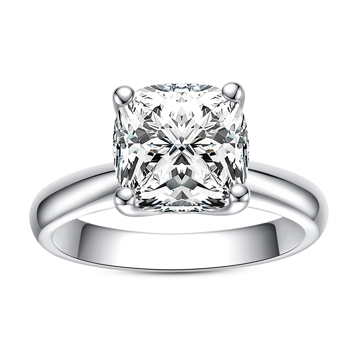 Cushion Cut Moissanite Ring 3.5 Carat Engagement Ring