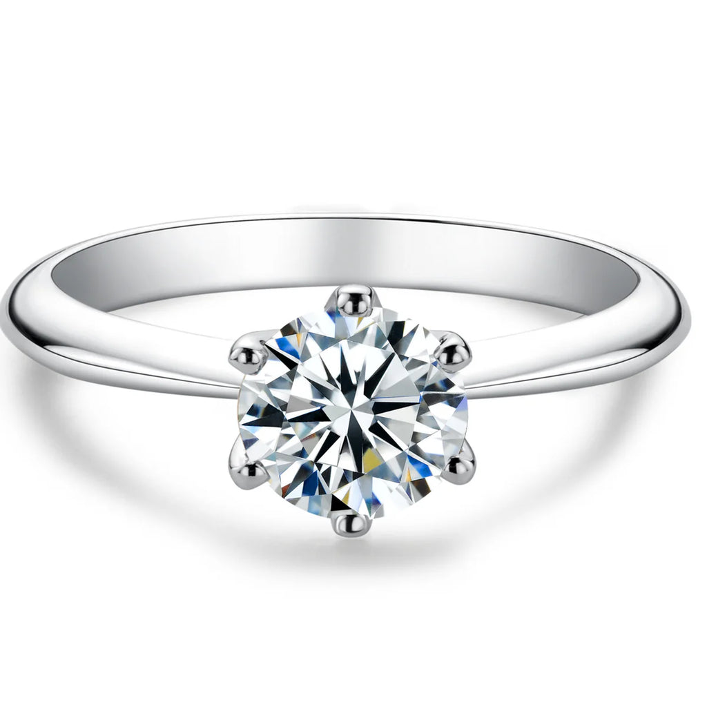 Simple Round Cut Moissanite Engagement Ring (0.5–5CT)