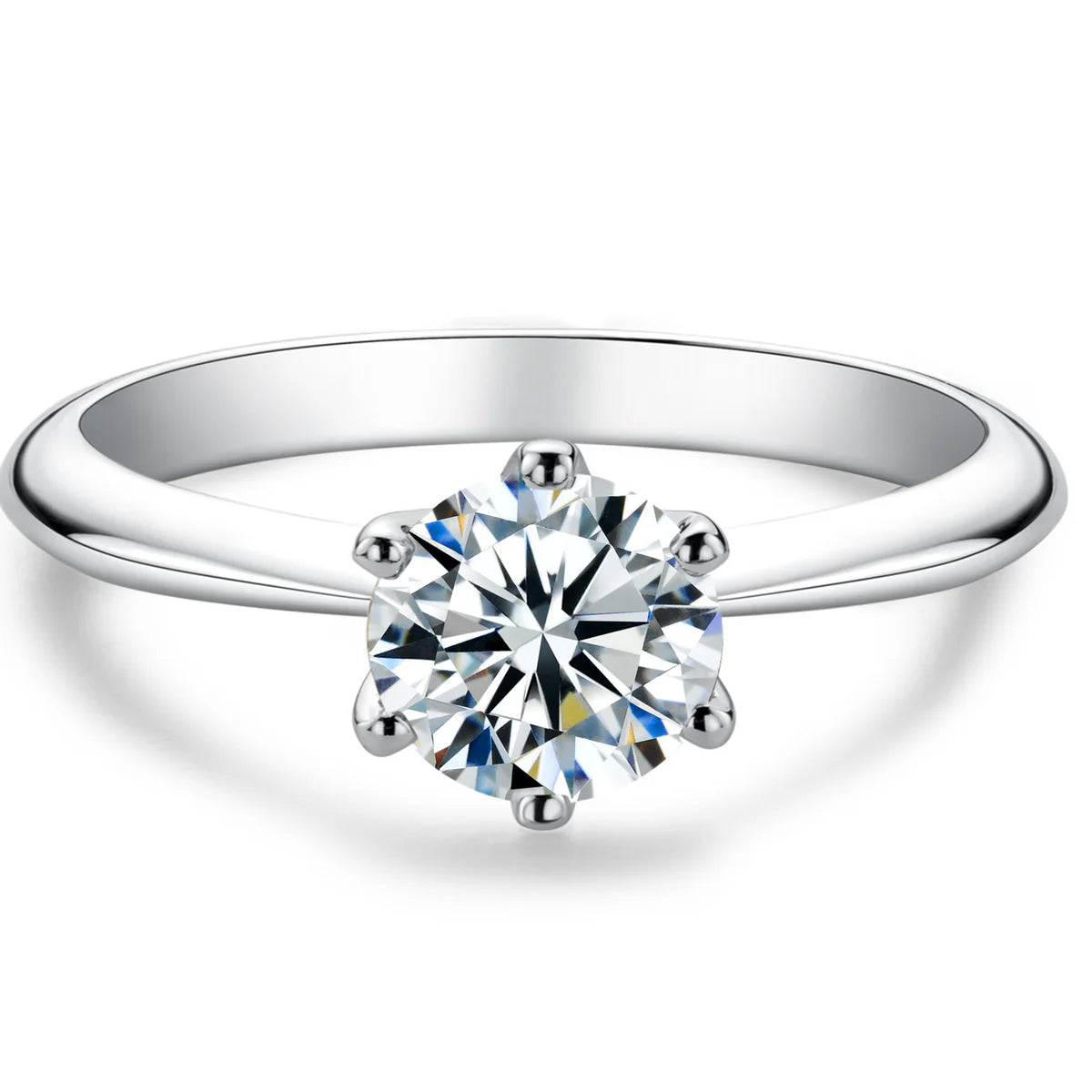 Simple Round Cut Moissanite Engagement Ring (0.5–5CT)