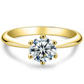 Round Cut Moissanite Engagement Ring (1–3CT) Silver