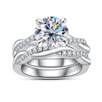 Round Cut Moissanite Wedding Bridal Ring 3.38CTTW