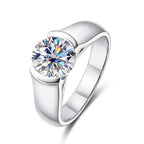Minimal Round Cut Tension Moissanite Ring Silver (2–3CT)