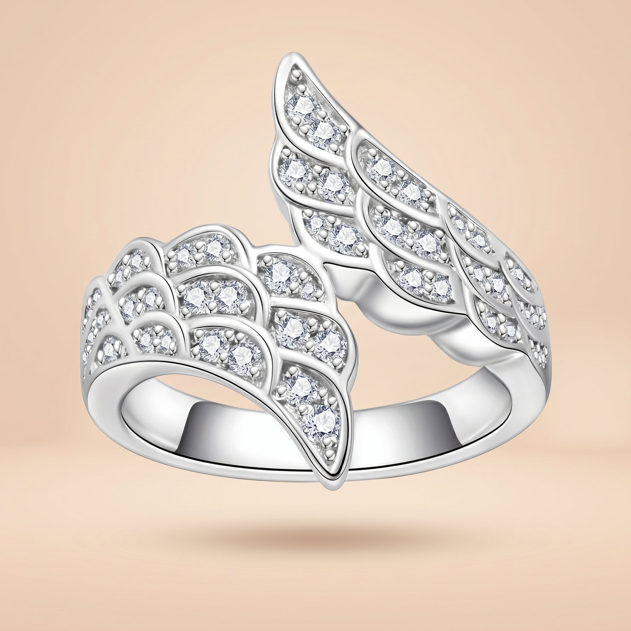 Moissanite Angel Wing Wedding Band 0.5 cttw 925 Sterling Silver