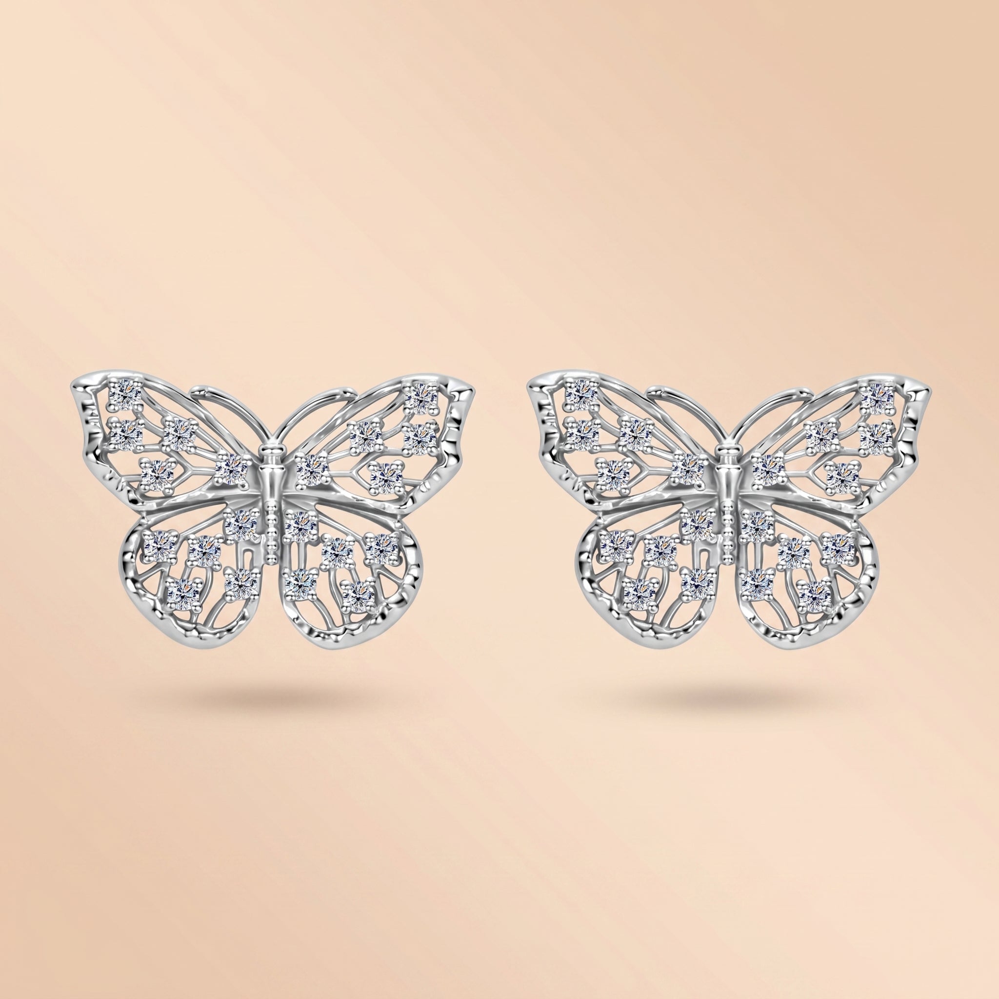 Moissanite Butterfly Stud Earring