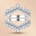 Moissanite Crown Wedding Band Set 925 Sterling Silver