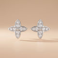 Moissanite Four Leaf Stud Earrings for Women