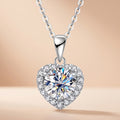 Moissanite Love Heart Pendant Necklace for Women