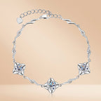 Pinwheel Style Moissanite Bracelet in Silver