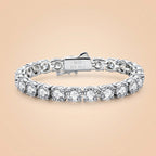 Round Cut Sterling Silver Moissanite Tennis Bracelet (32 Ct. Tw)
