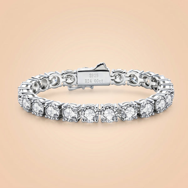 Moissanite Silver Tennis Bracelet (24 cttw) for Women