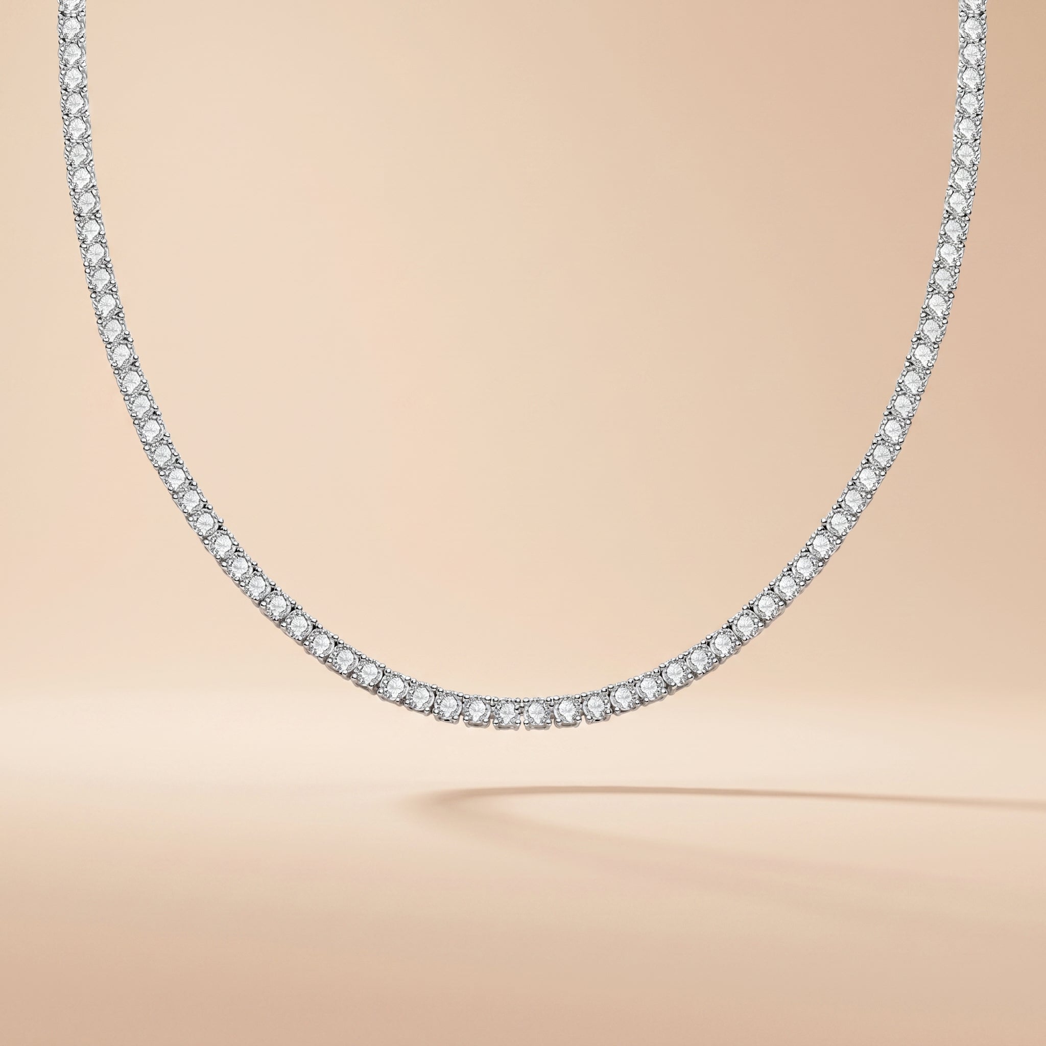 Moissanite Tennis Necklace for Women (31.8-42.6 cttw)