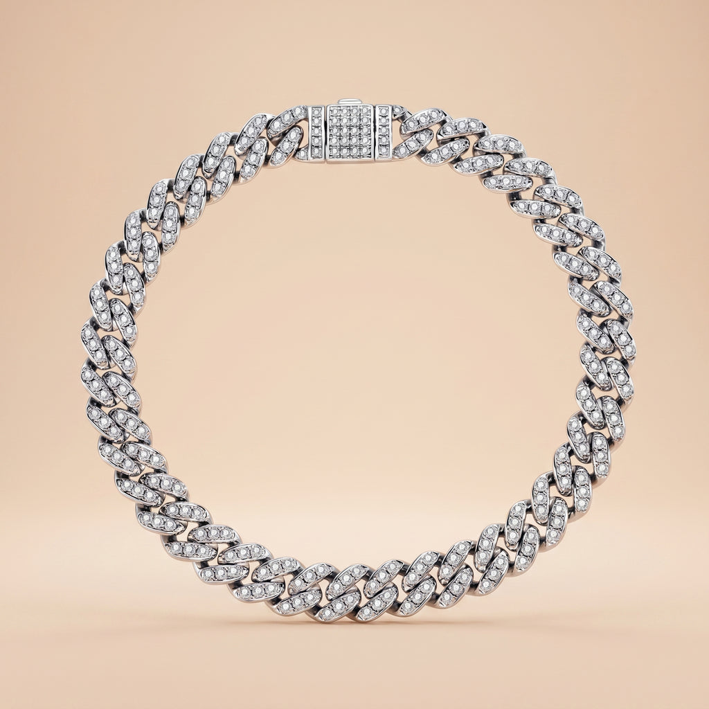 Sterling Silver Twisted Cuban Moissanite Bracelet (1.36–5.17 Ct. Tw)