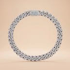 Sterling Silver Twisted Cuban Moissanite Bracelet (1.36–5.17 Ct. Tw)