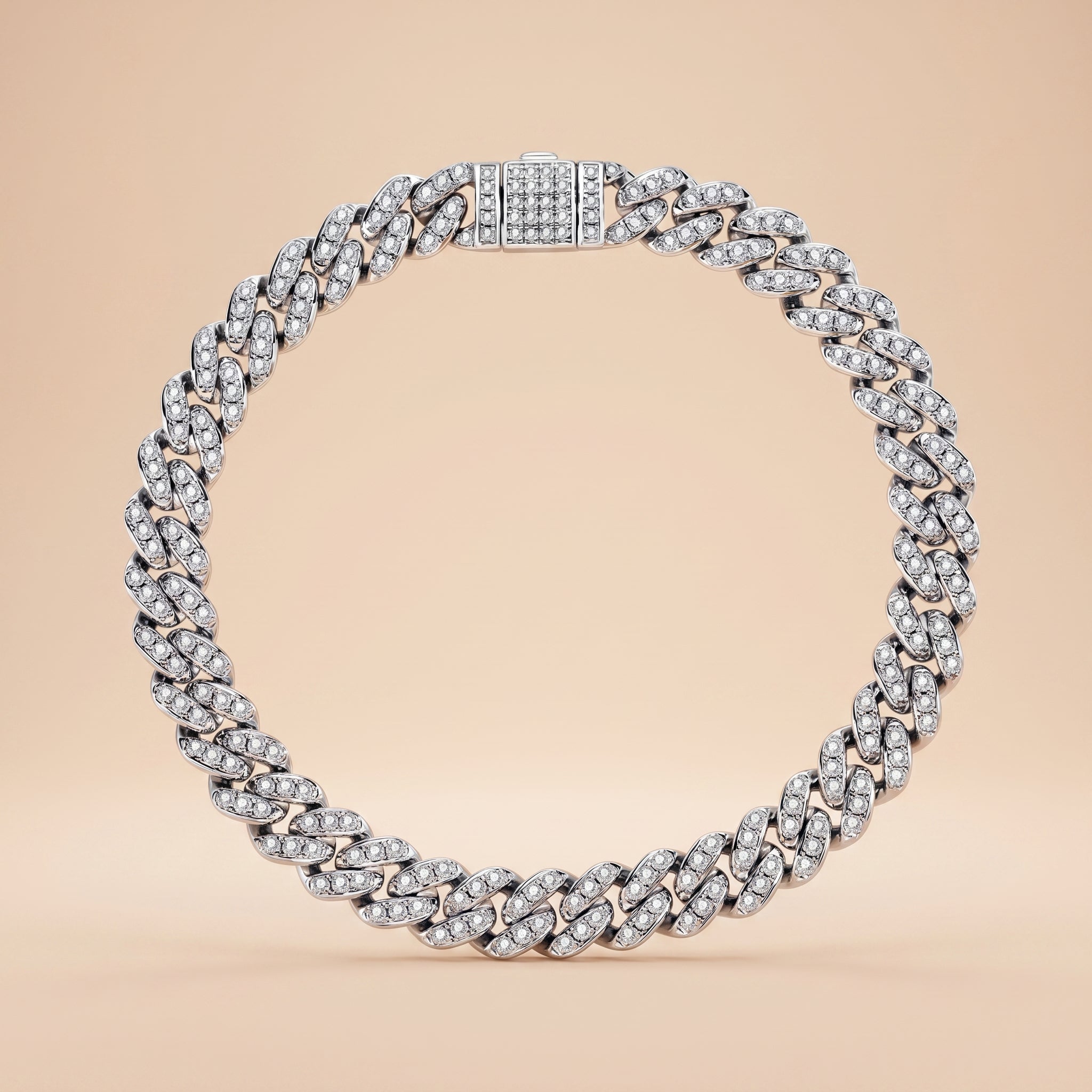 Sterling Silver Twisted Cuban Moissanite Bracelet (1.36–5.17 Ct. Tw)