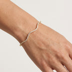 Montore D Color VVS1 Moissanite Wave Shape Bangle Bracelet