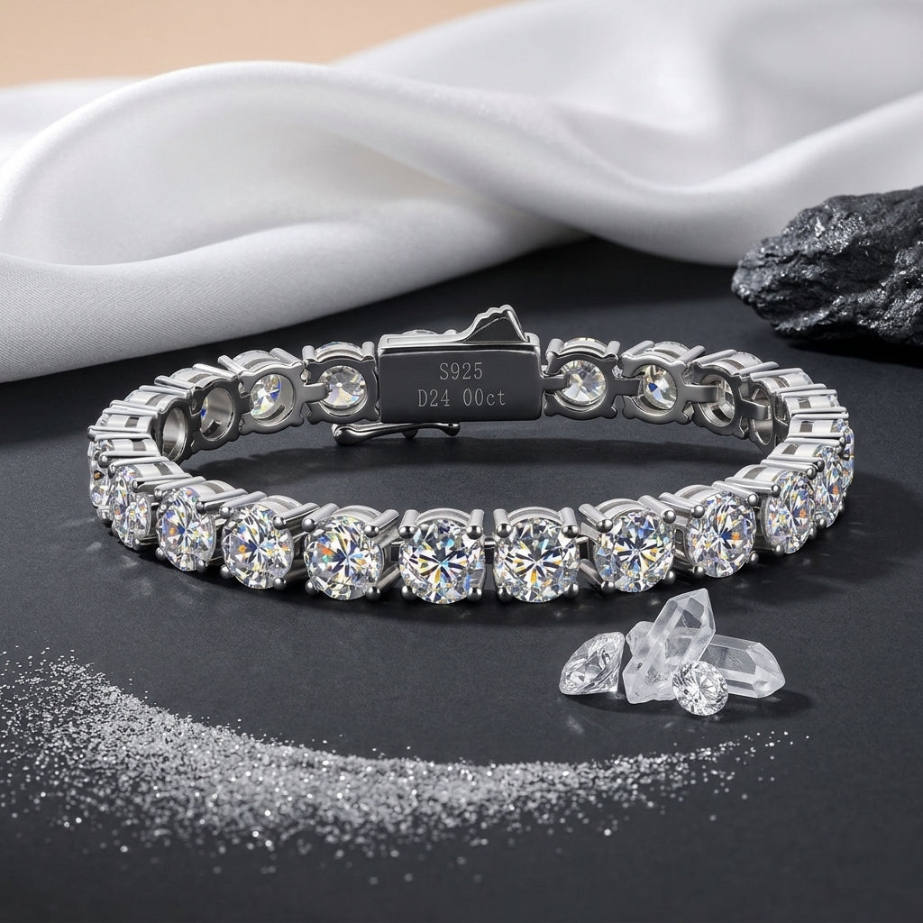 Moissanite Tennis Bracelet  VVS1  3MM–6.5MM model 2