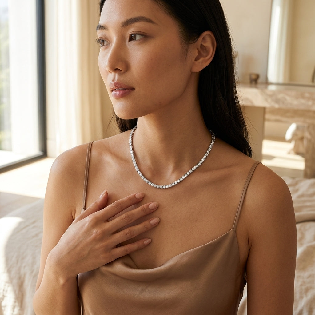 Montore 4MM  Moissanite Tennis Necklace