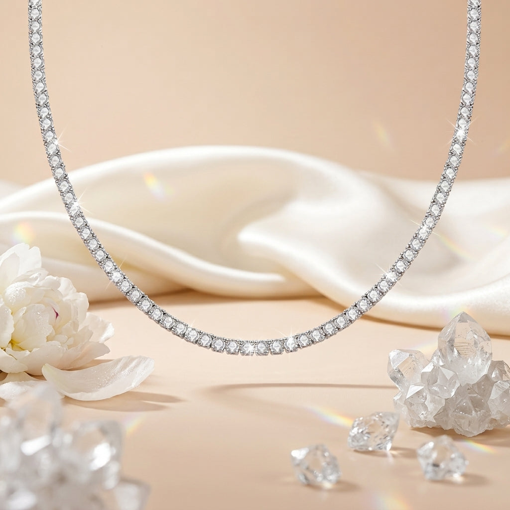 Montore 4MM  Moissanite Tennis Necklace