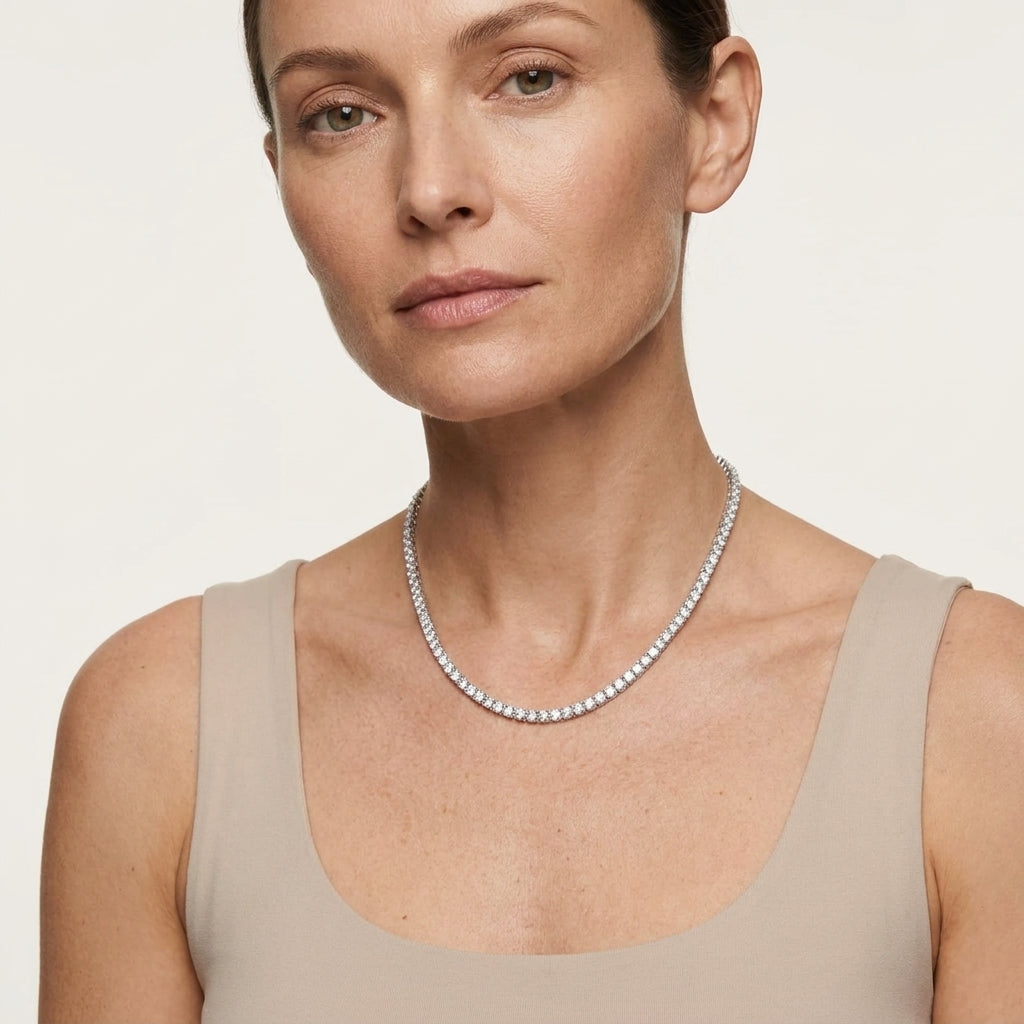 Montore 4MM  Moissanite Tennis Necklace