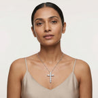 Montore 2.2 CTTW Moissanite Cross Pendant Necklace