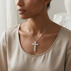 Montore 2.2 CTTW Moissanite Cross Pendant Necklace