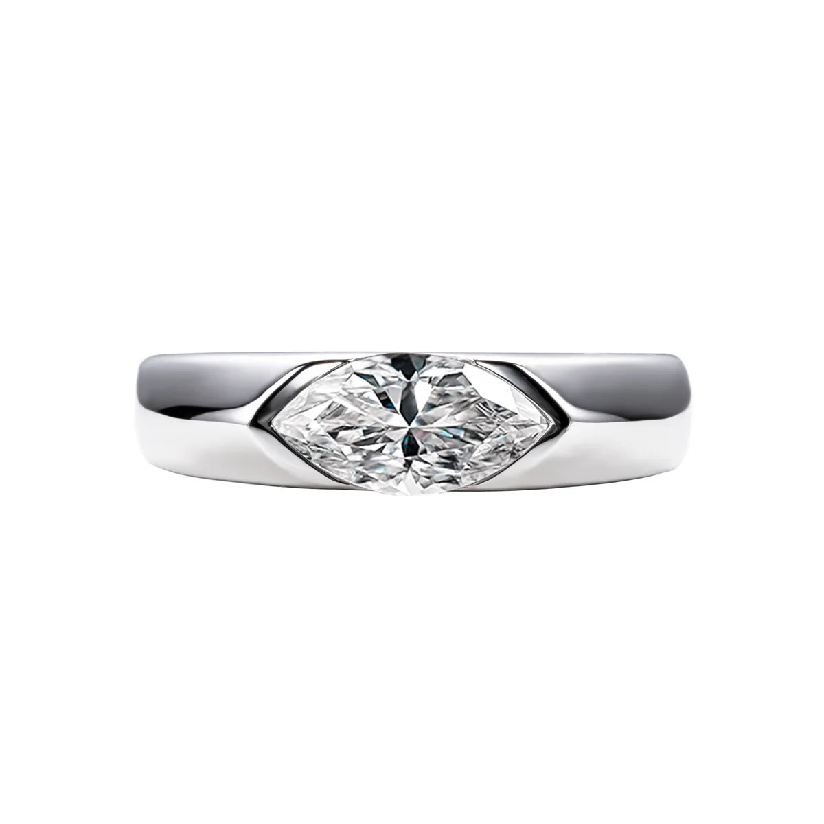 Marquise Cut Moissanite Men’s Engagement Ring 1CT