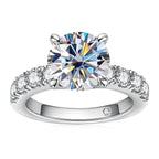 Round Cut Moissanite Engagement Ring 4.3 CTTW Silver
