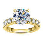 Round Cut Moissanite Bridal Ring Pavé Setting (4.3CTTW)