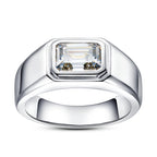 Luxury Men’s Engagement Ring Emerald Cut Moissanite 2CT