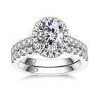 2CT Oval Cut Halo Moissanite Engagement Bridal Ring