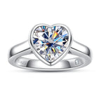 3CT Heart Cut Bezel Moissanite Engagement Ring