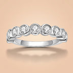 3MM Round Cut D Color Moissanite Wedding Band | 925 Sterling Silver Eternity Ring model 01