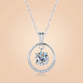 Round Cut Half Circle Moissanite Pendant Necklace for Women