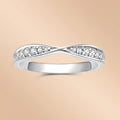 Round Cut Moissanite Bow Wedding Band 925 Sterling Silver