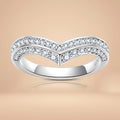 Round Cut Moissanite Crown Wedding Band 0.6 cttw 925 Sterling Silver