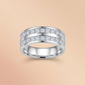 Round Cut Moissanite Men's Wedding Band 0.5 cttw 925 Sterling Silver