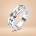 Round Cut Moissanite Men's Wedding Band 2.1cttw 925 Sterling Silver