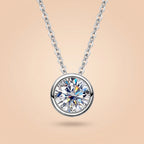 Round Cut Moissanite Pendant Necklace for Women (0.5-5 ct)