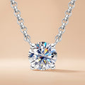 Round Cut Moissanite Pendant Necklace for Women (1/2/3 ct)