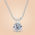 Round Cut Moissanite Pendant Necklace for Women (1 ct)