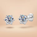 Round Cut Moissanite Stud Earrings (1/2/4/6cttw)for women