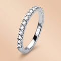 Round Cut Moissanite Wedding Band 0.5 cttw 925 Sterling Silver