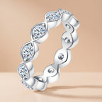 3.5 MM D Color VVS1 Round Cut Moissanite Wedding Band model 01
