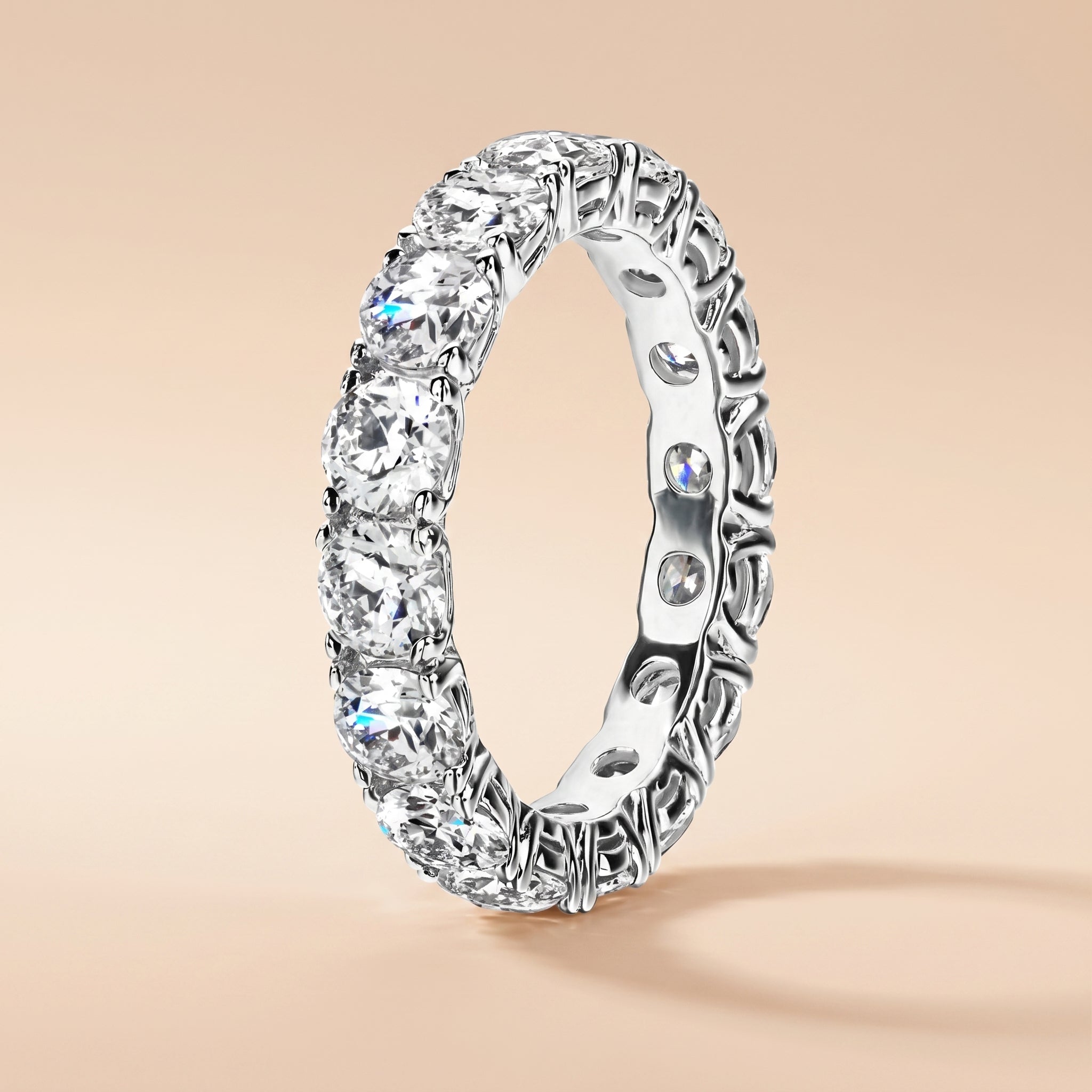 Round Cut Moissanite Wedding Band 4.8 cttw 925 Sterling Silver