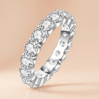 Round Cut Moissanite Wedding Band 5cttw 925 Sterling Silver