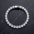 Round Cut Sterling Silver Moissanite Tennis Bracelet (32 Ct. Tw)