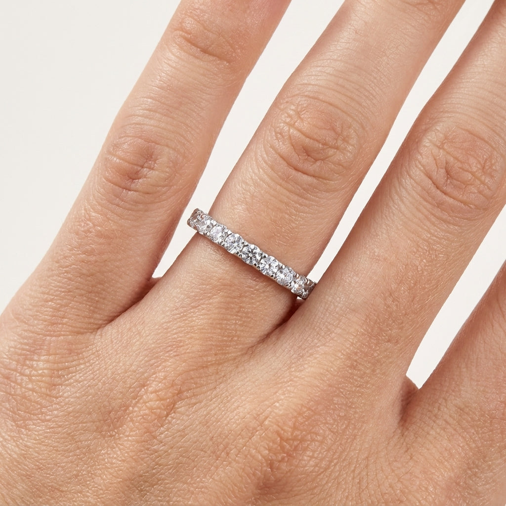 Round Cut 1.9MM D Color Moissanite Wedding Band model 1
