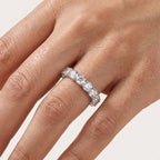 Round Cut Moissanite 4MM D Color Eternity Band Ring model 1