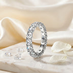 Round Cut Moissanite 4MM D Color Eternity Band Ring model 2